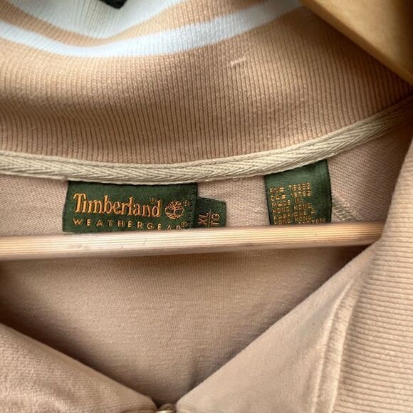 VINTAGE 2000 TIMBERLAND QUARTER ZIP MOCK NECK COTTON SWEATER TAN XL - Picture 4 of 9